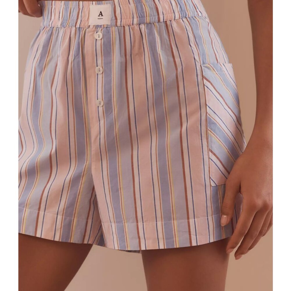 NWT The Wren Boxer Shorts by Anthropologie: Patch Pocket Edition Casual Striped